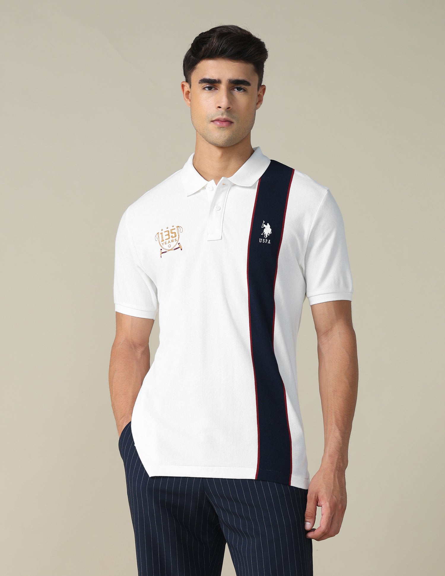 Colourblocked Regular Fit Polo Shirt