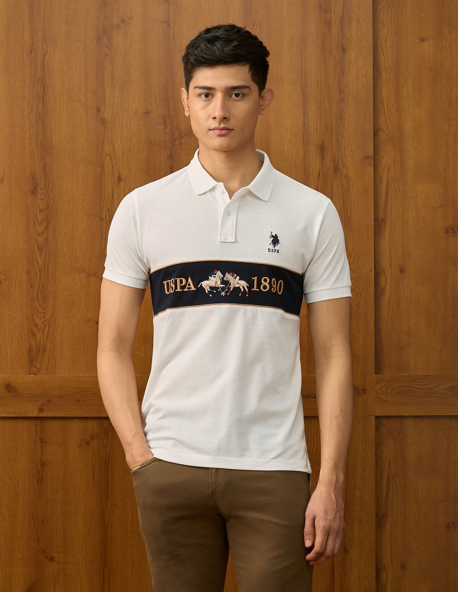 Colourblocked Varsity Polo Shirt
