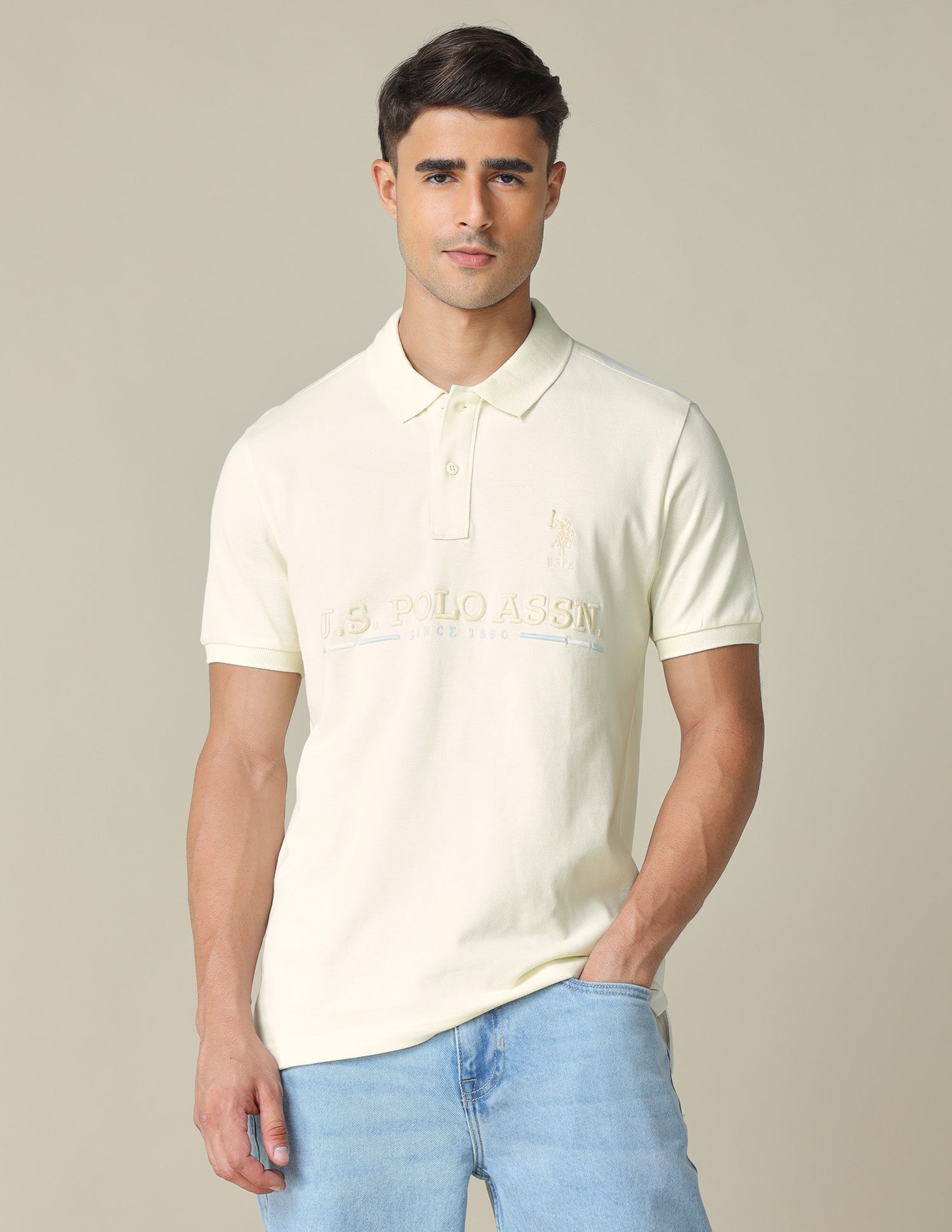 Brand Embroidered Regular Fit Polo Shirt