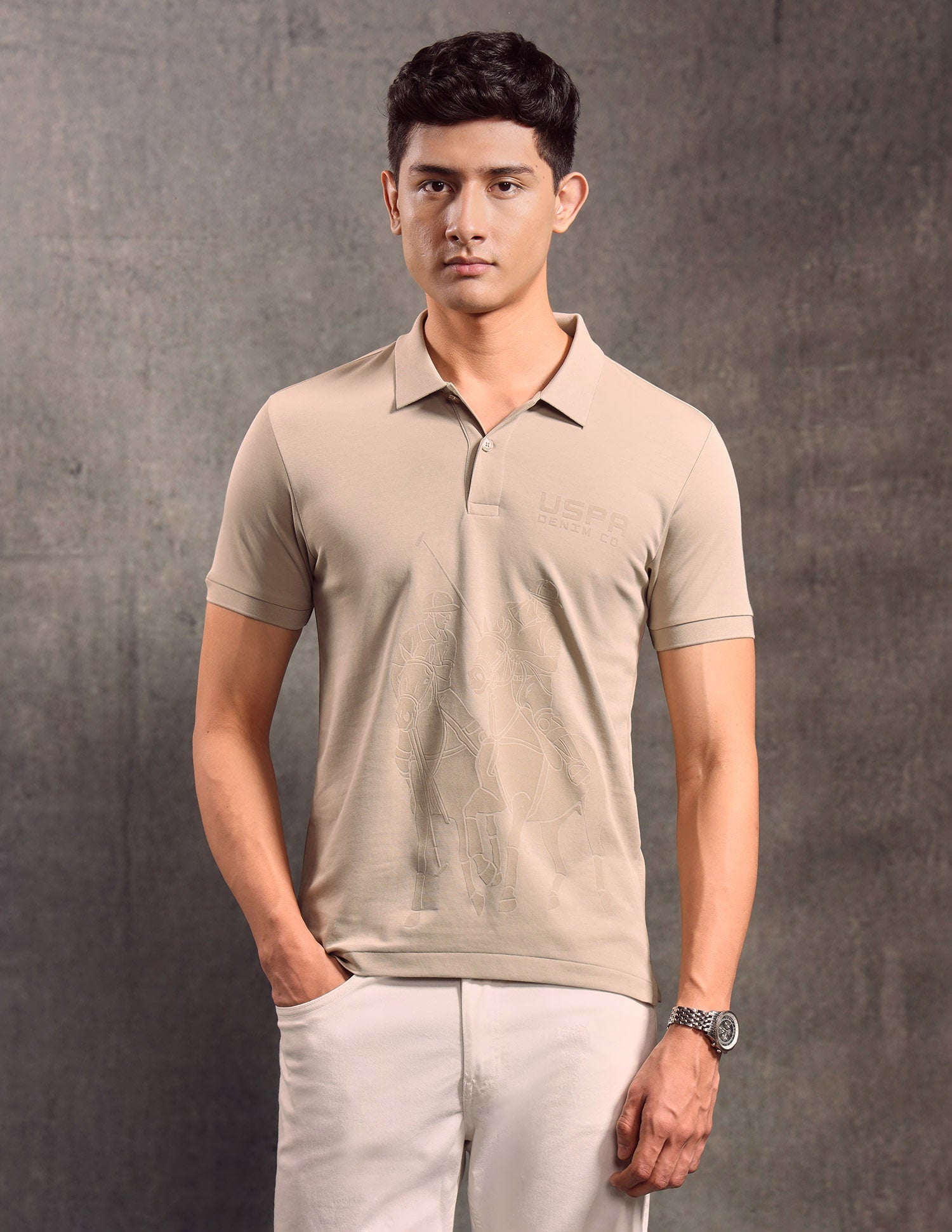 Graphic Printed Regular Fit Polo shirt