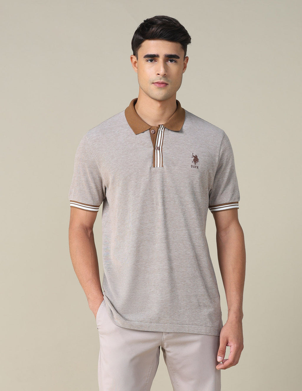 Heathered Regular Fit Polo Shirt