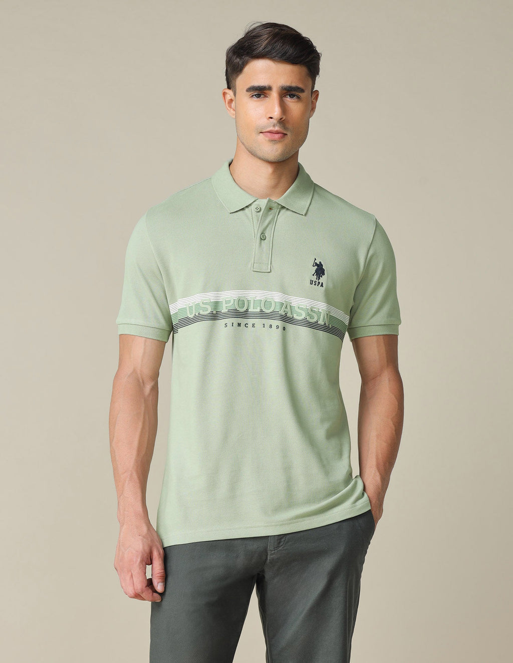 Horizontal Striped Regular Fit Polo Shirt