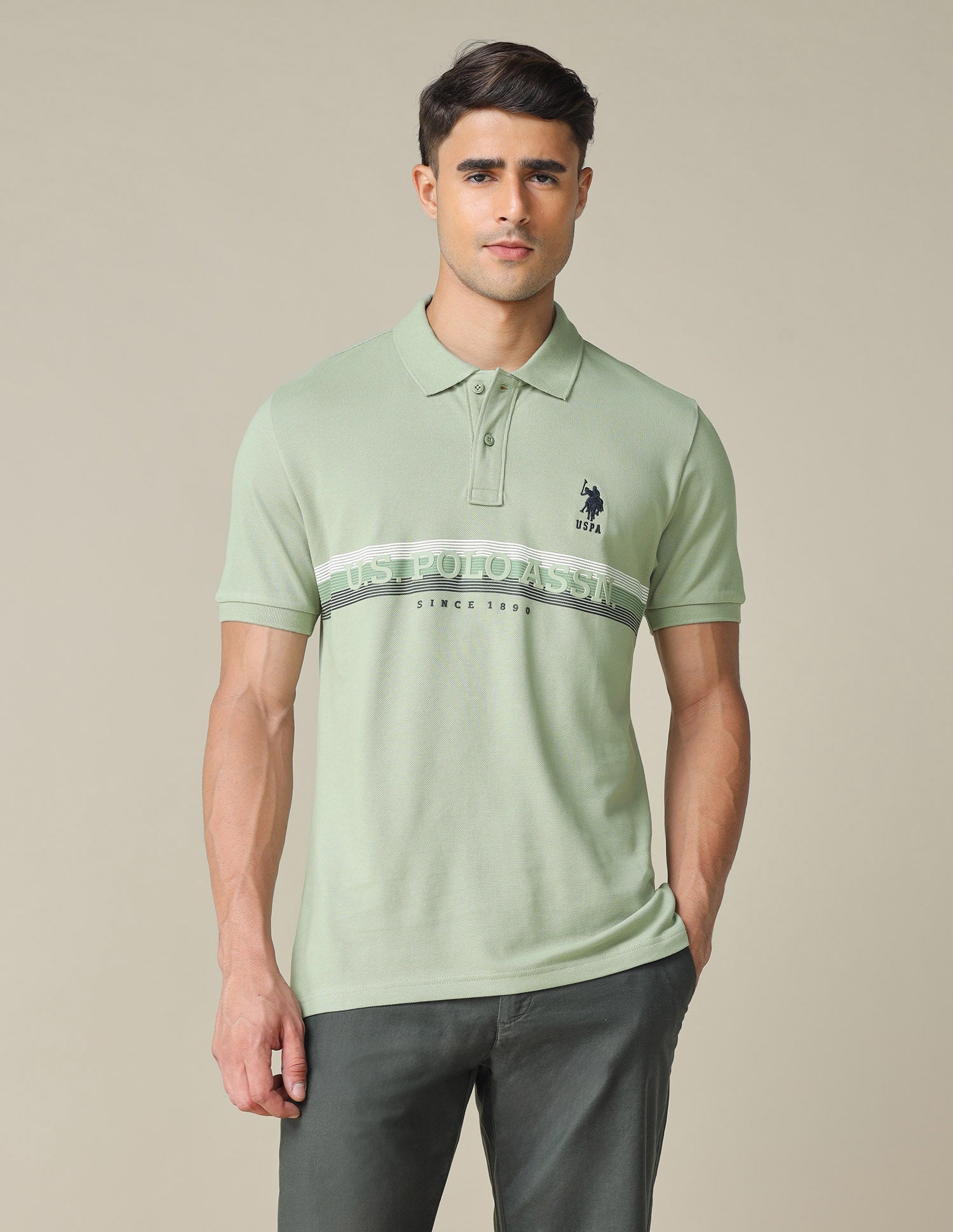 Horizontal Striped Regular Fit Polo Shirt
