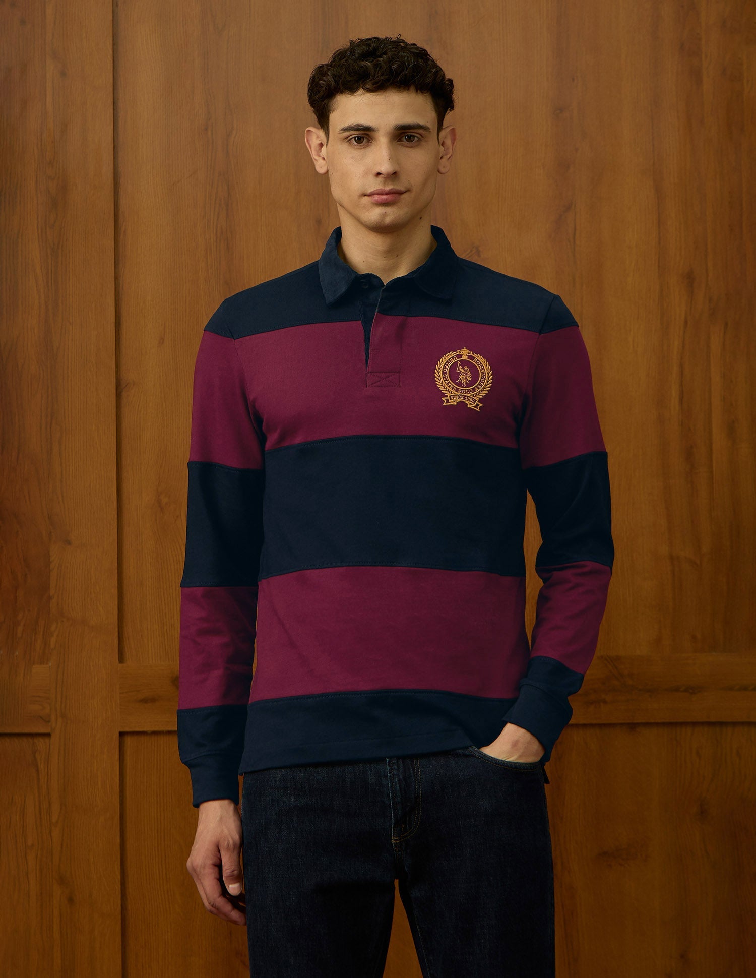 Colourblocked Varsity Polo Shirt