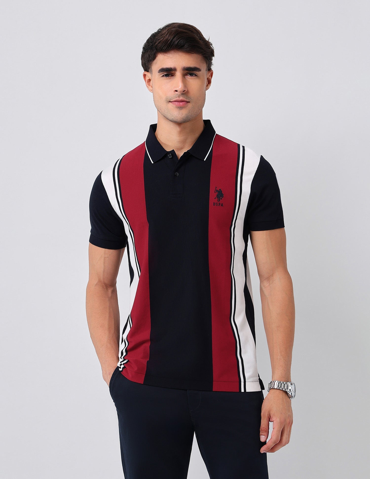 Colorblocked Regular Fit Polo Shirt