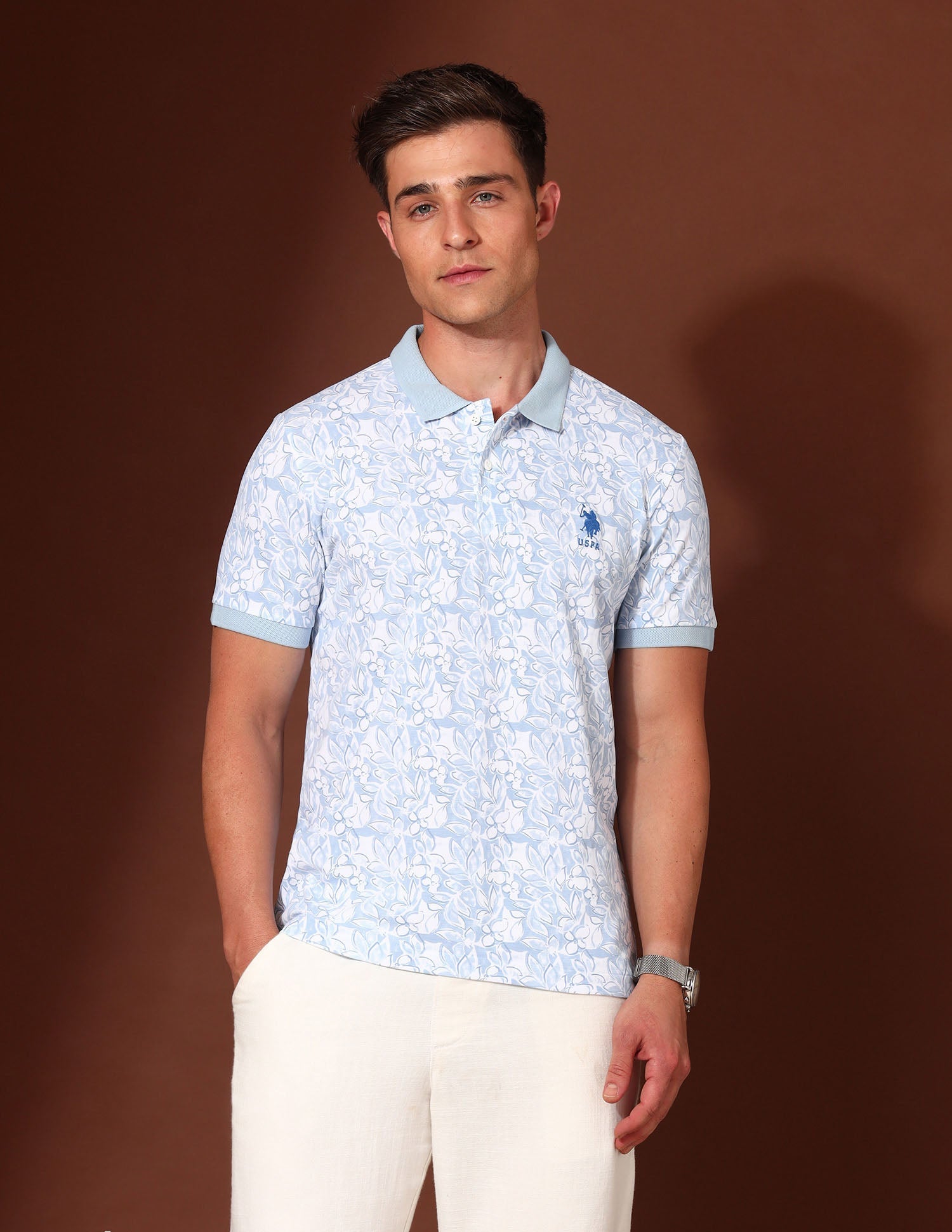 Floral Printed Working Holiday Polo Shirt