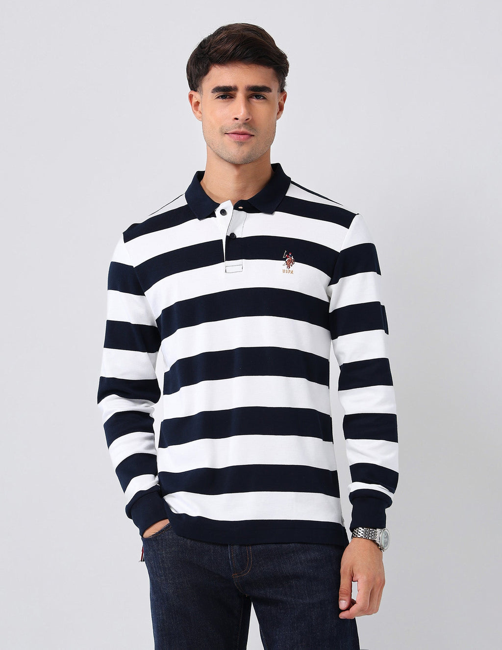 Horizontal Striped Regular Fit Polo Shirt
