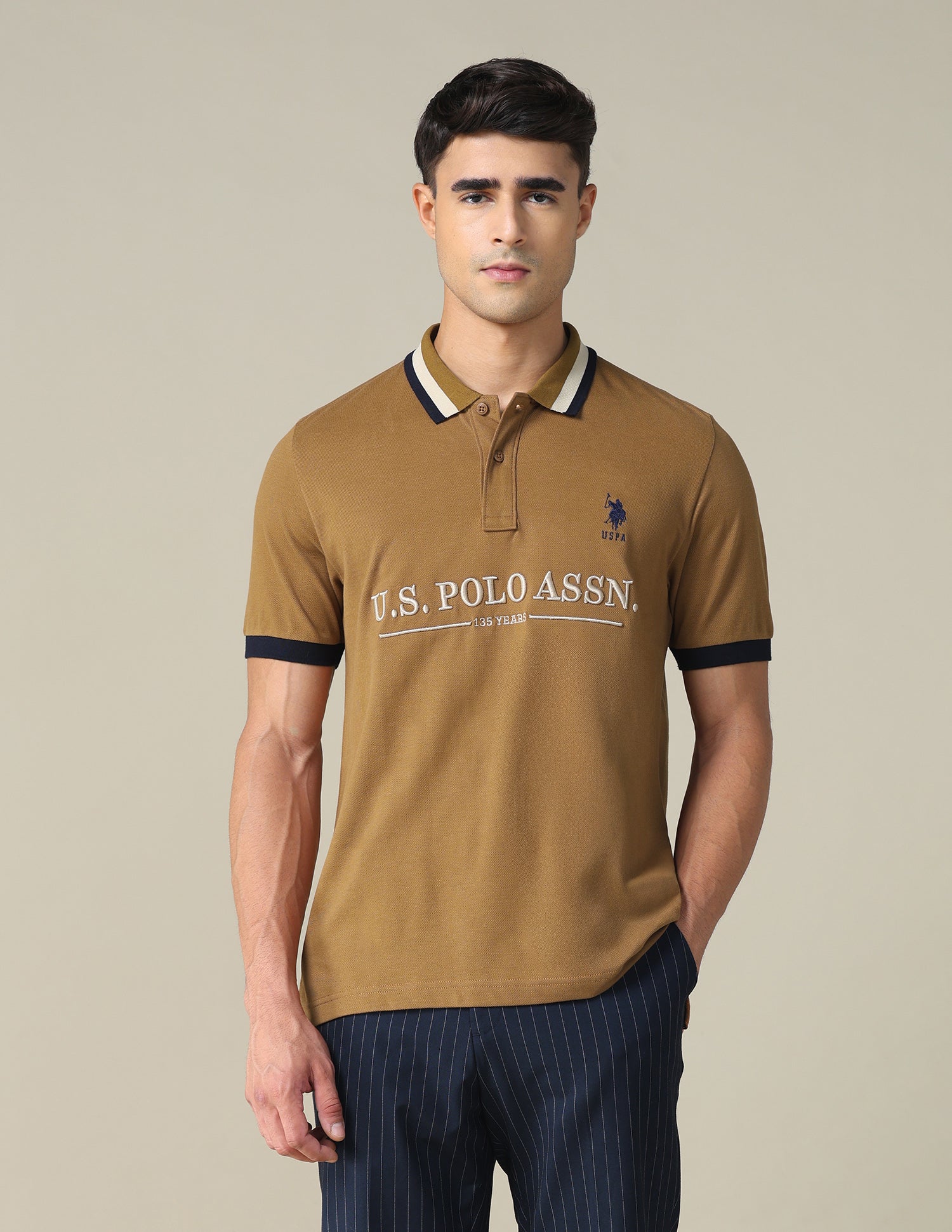 Brand Embroidered Regular Fit Polo Shirt