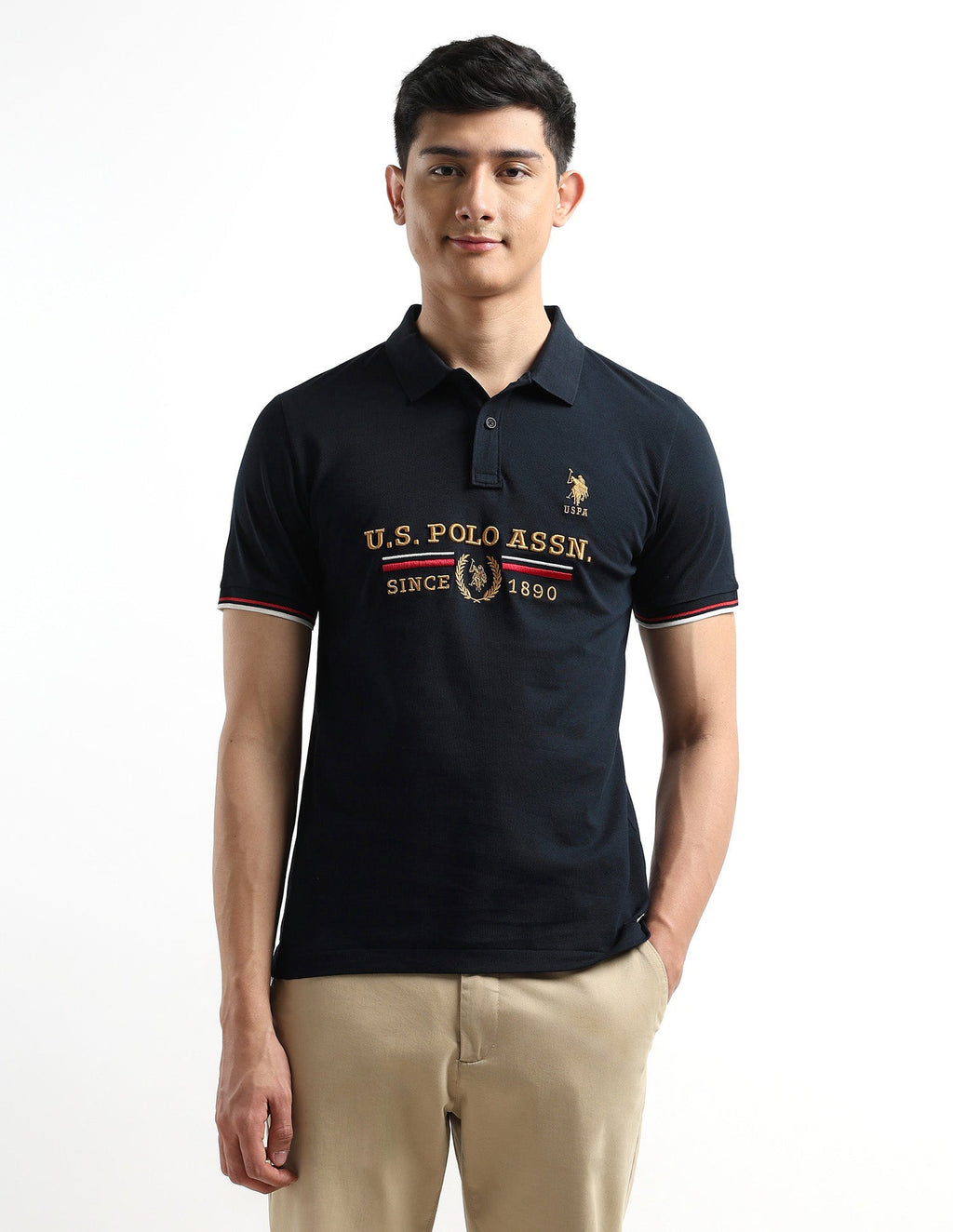 Brand Embroidered Regular Fit Polo Shirt