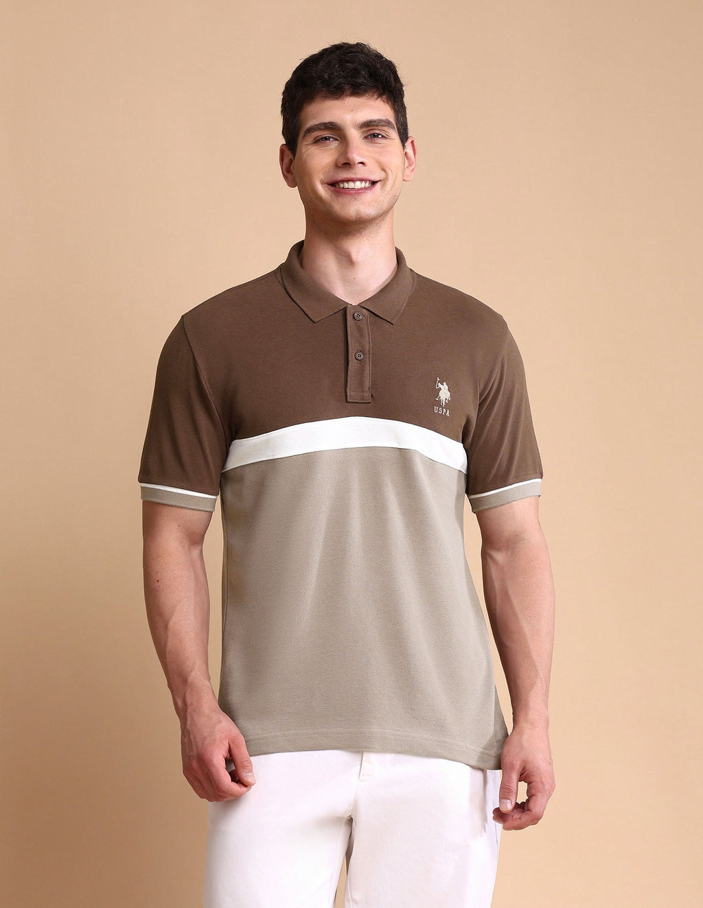 Colourblocked Slim Fit Polo Shirt