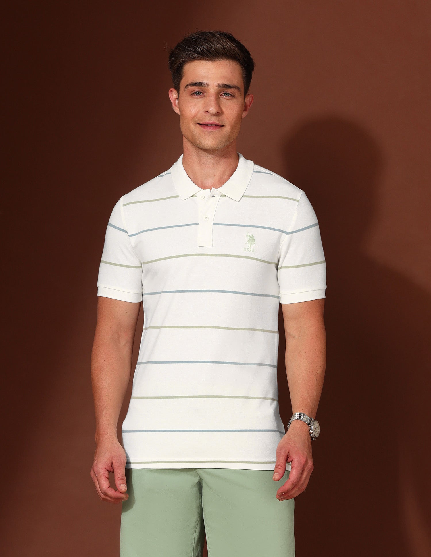 Horizontal Striped Working Holiday Polo Shirt