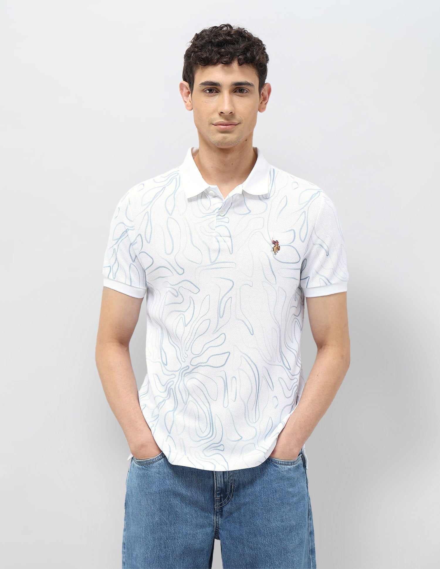 Abstract Printed Regular Fit Polo shirt