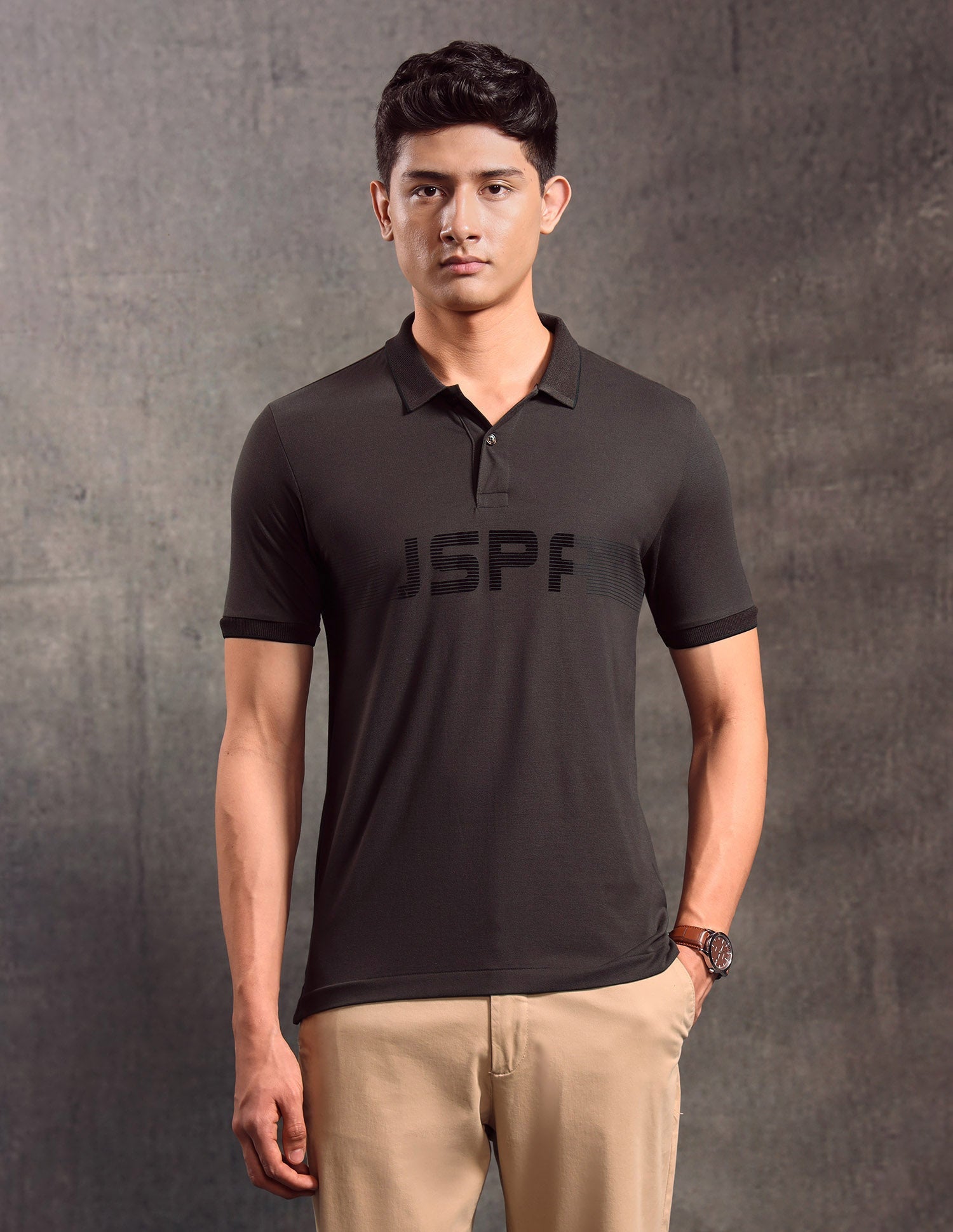 Brand Printed Muscle Fit Polo shirt