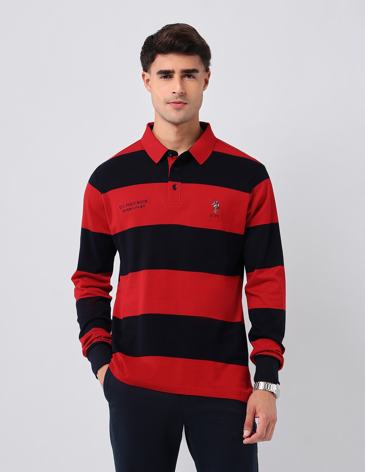 Horizontal Striped Regular Fit Polo Shirt