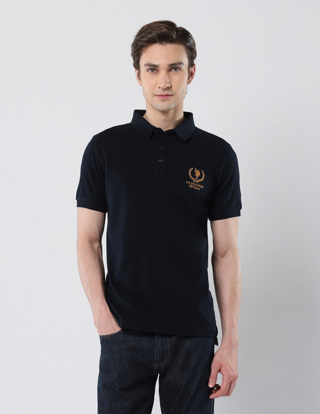 Brand Embroidered 135 Anniversary Polo Shirt