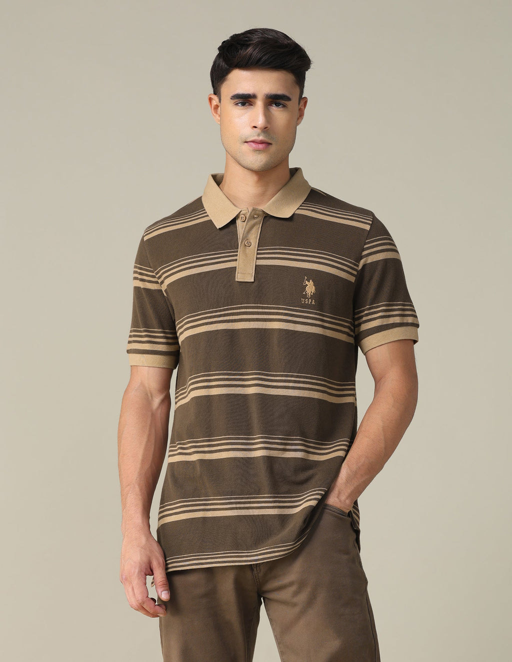 Horizontal Striped Regular Fit Polo Shirt