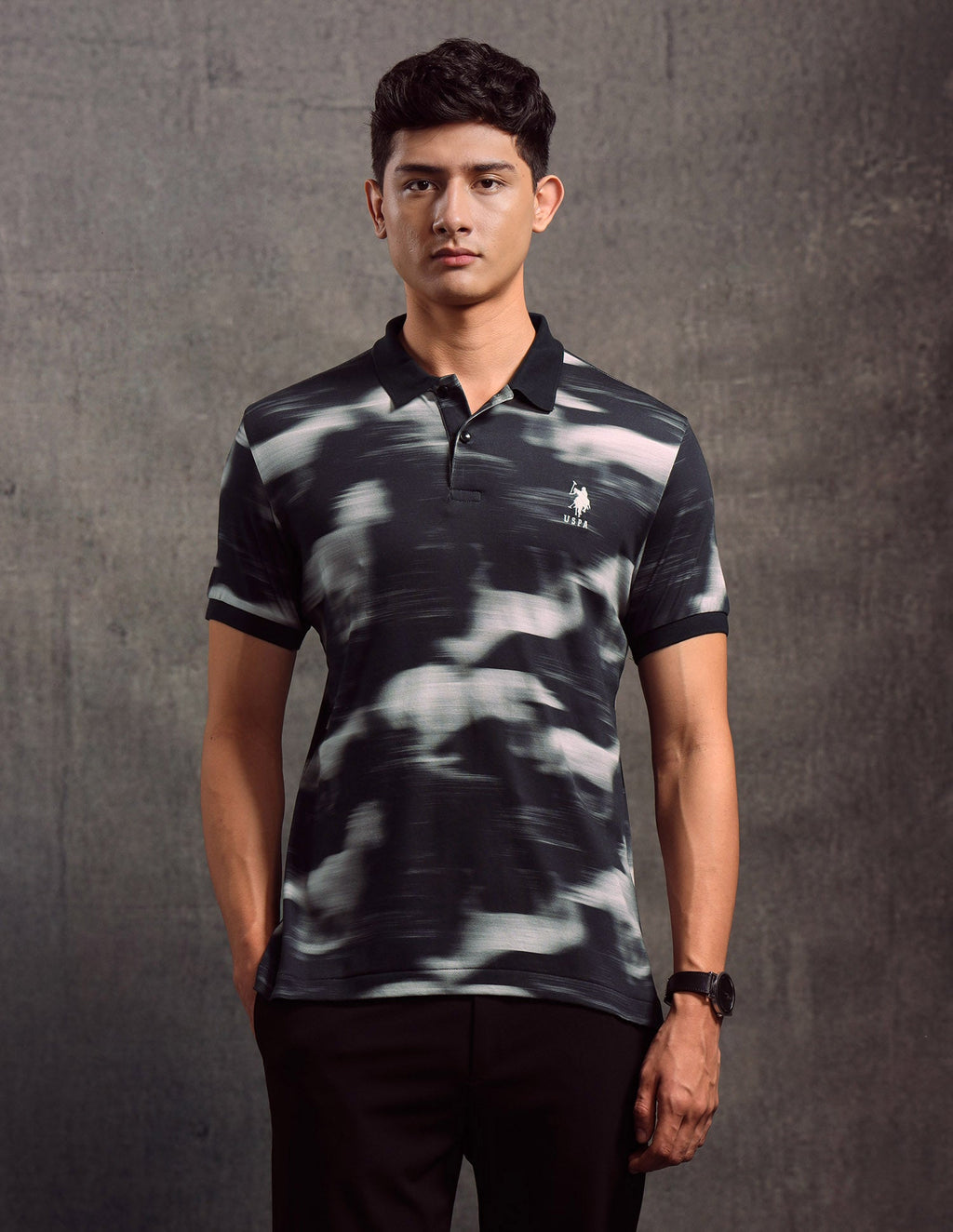 Abstract Printed Regular Fit Polo shirt