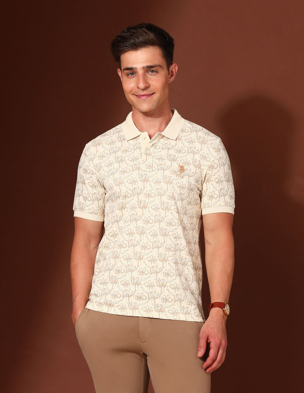 Floral Printed Working Holiday Polo Shirt