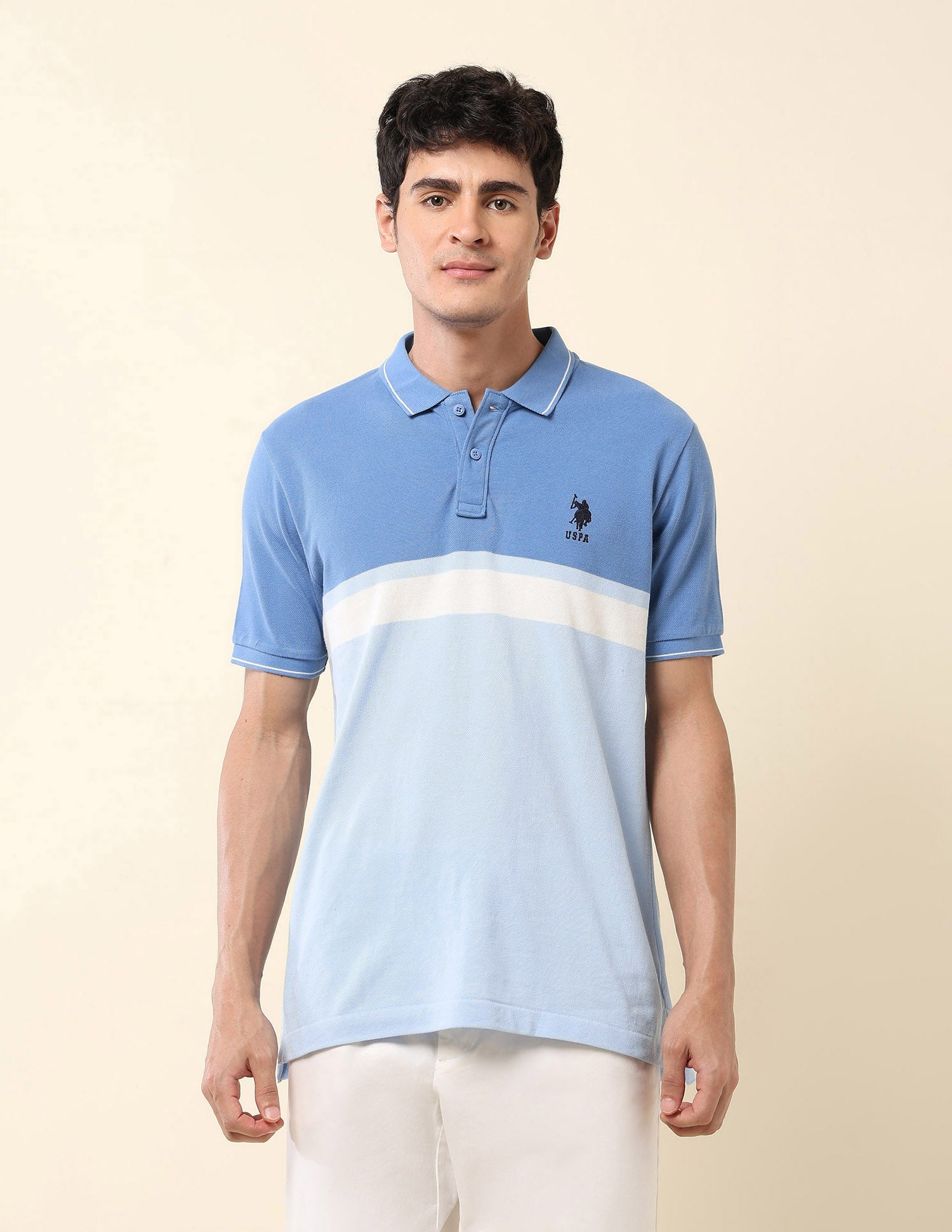 Colourblocked Summer Splash Polo Shirt