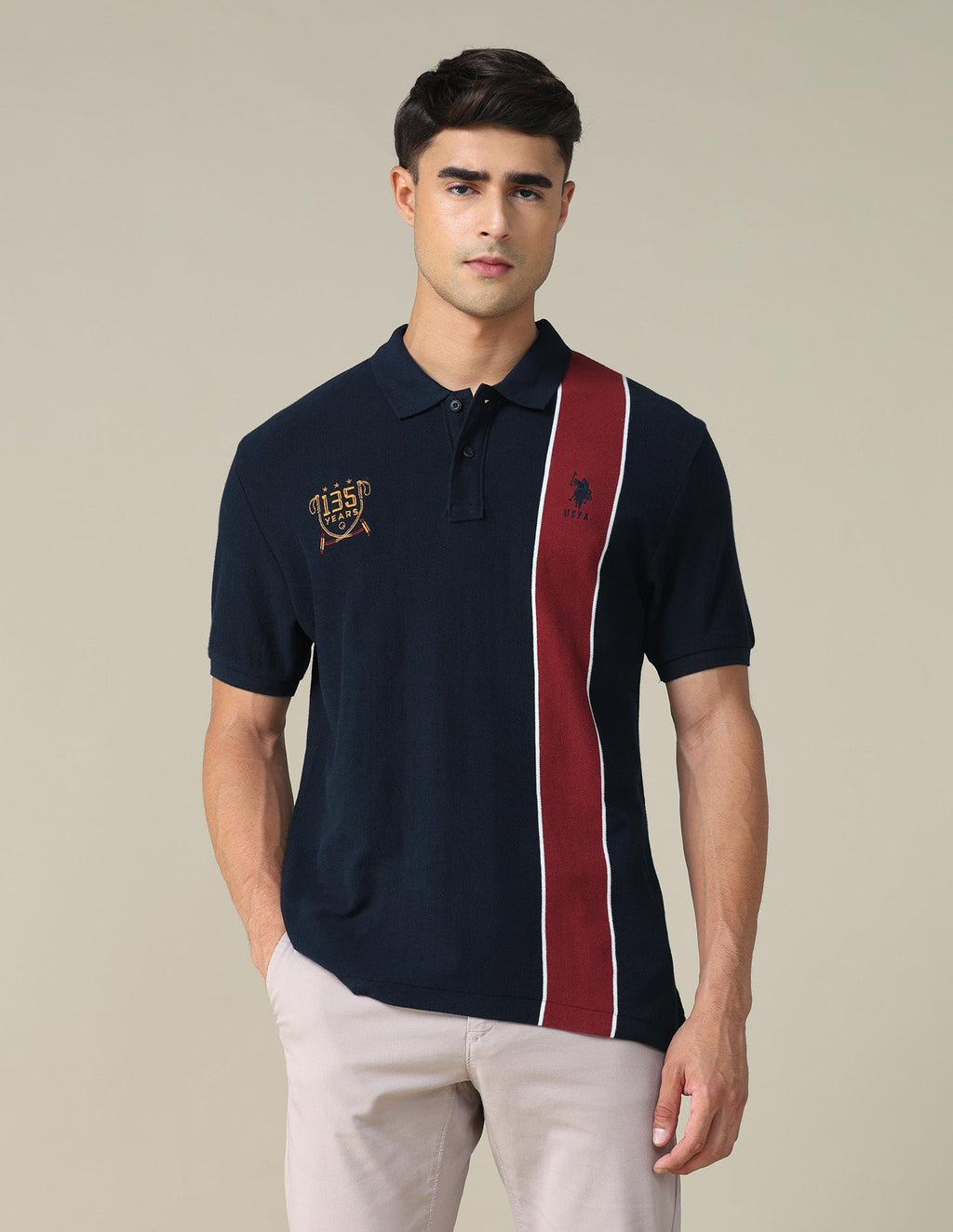 Colourblocked Regular Fit Polo Shirt