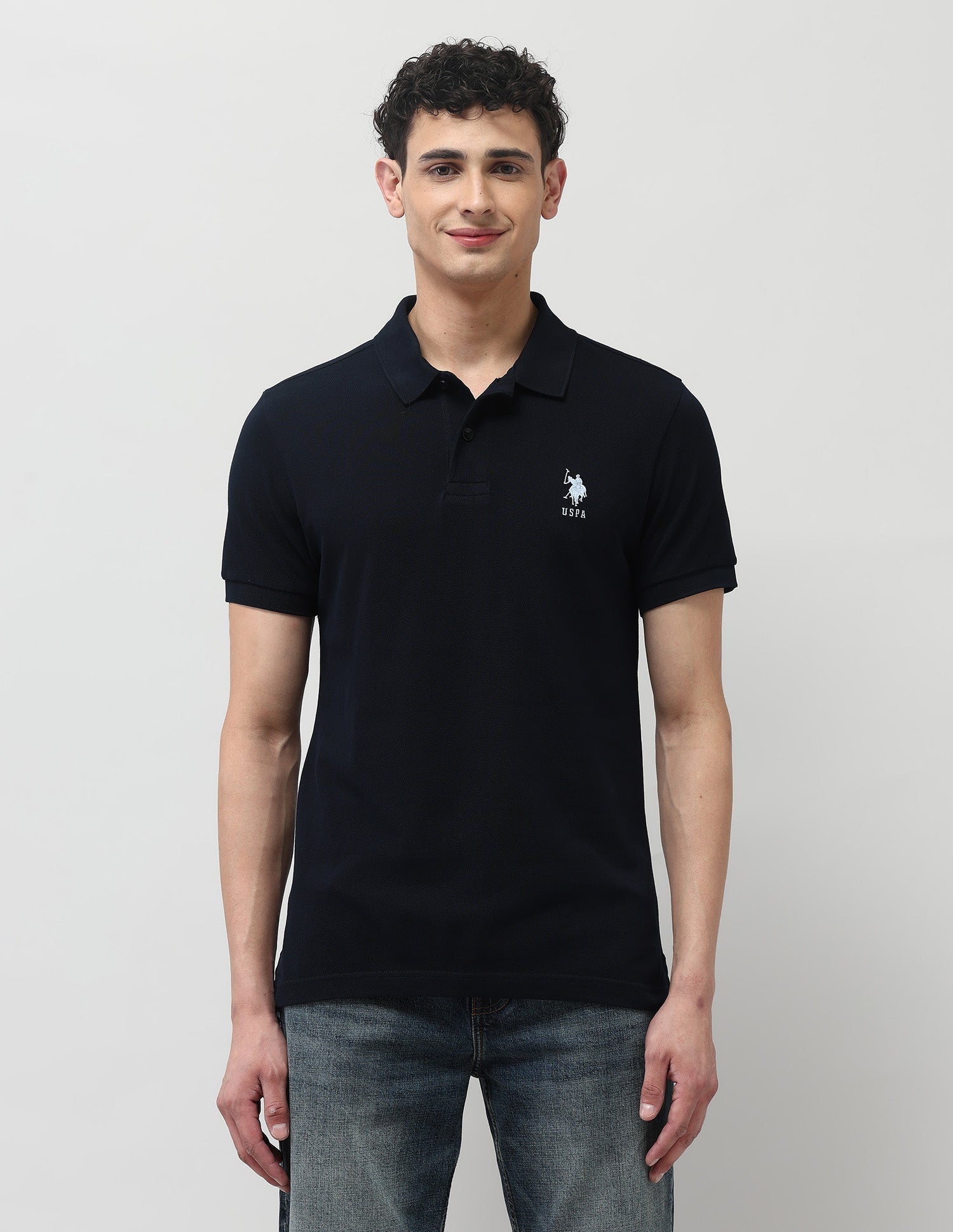 Brand Embroidered Muscle Fit Polo Shirt