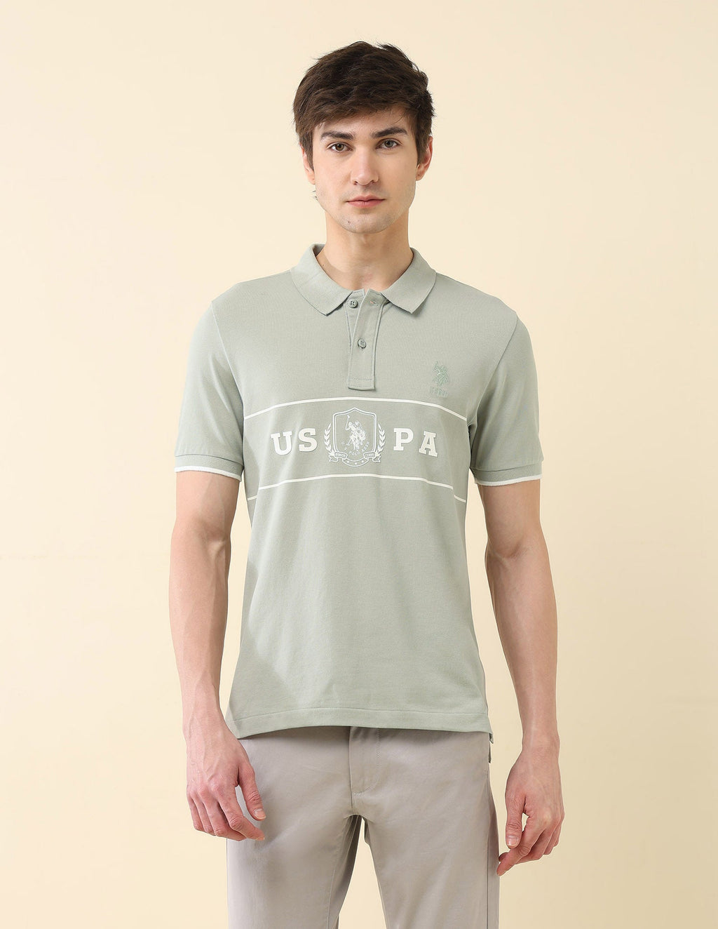 Brand Printed Slim Fit Classic Polo Shirt