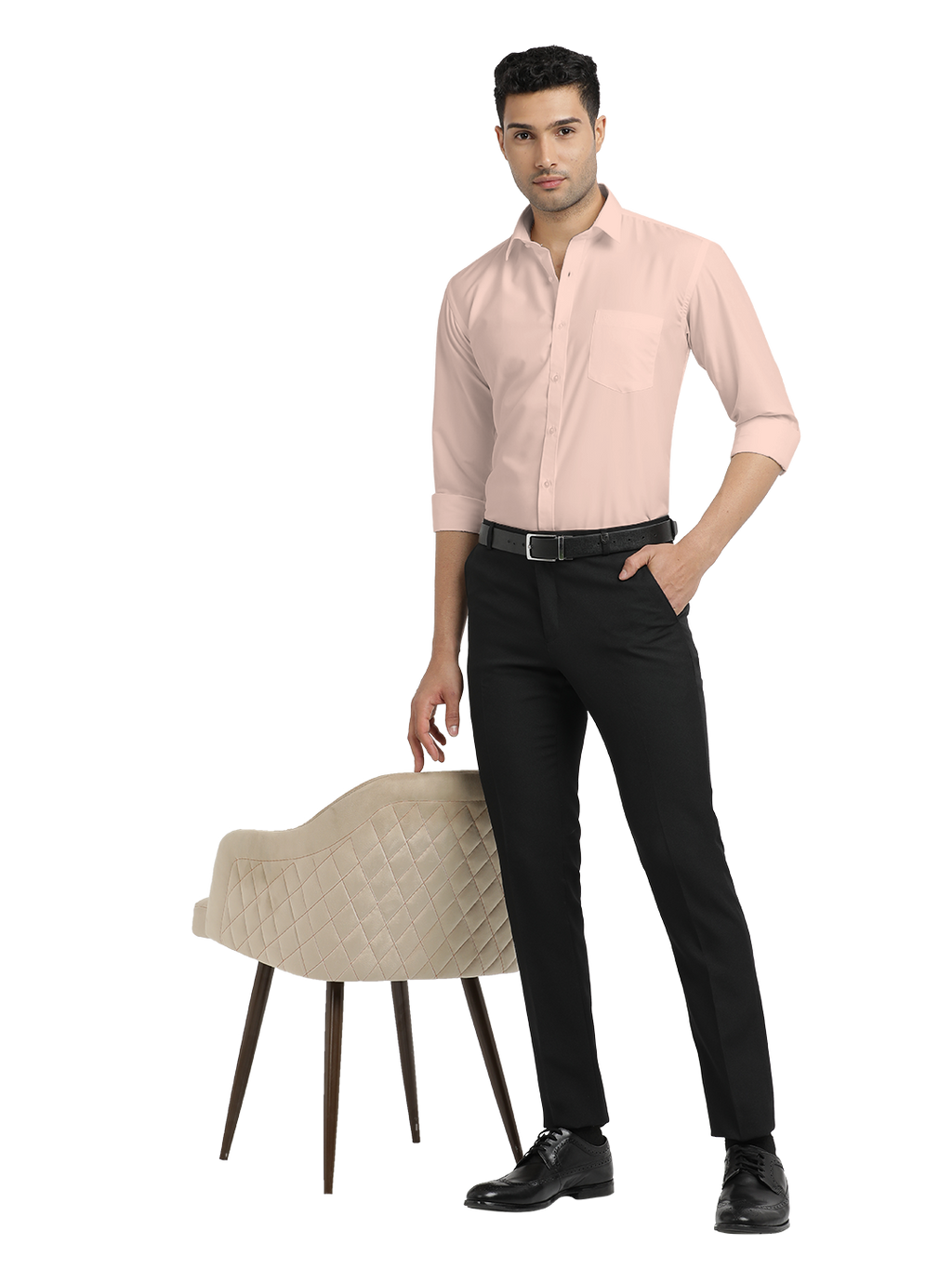 Light Pink Plain Formal Shirt