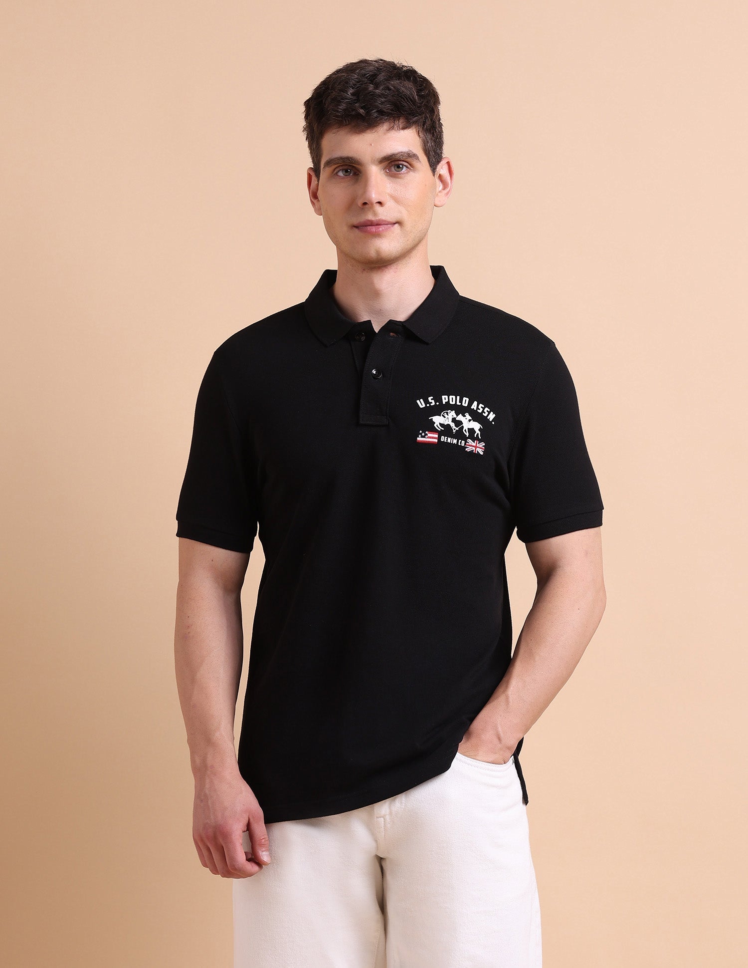Brand Printed Muscle Fit Polo Shirt