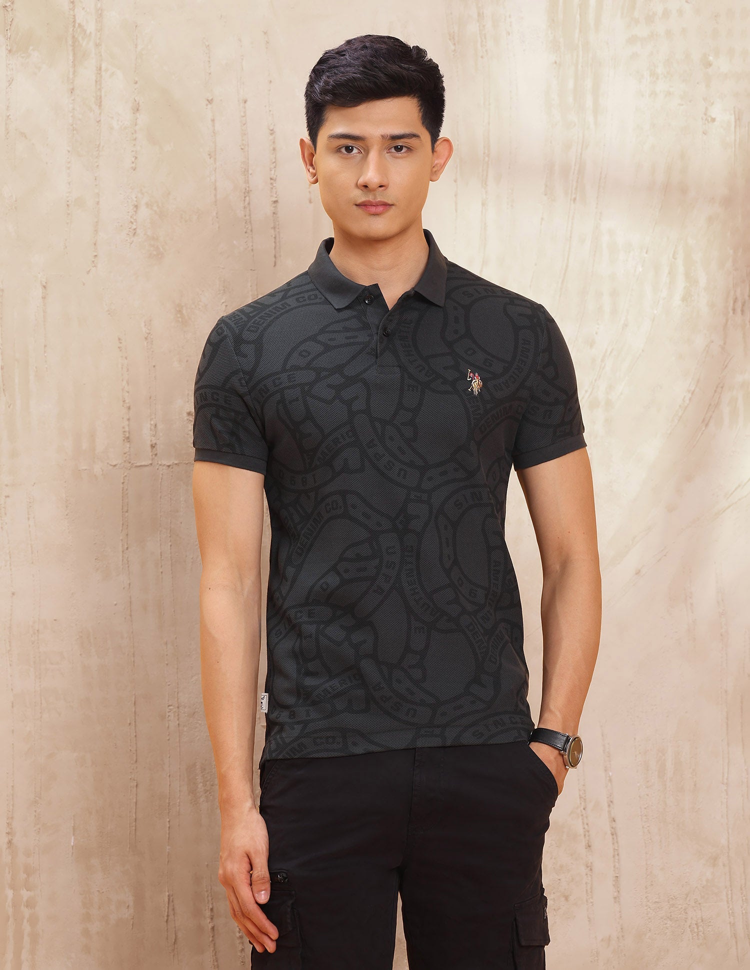 All Over Printed Regular Fit Polo Shirt
