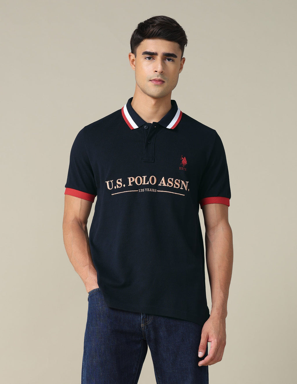 Brand Embroidered Regular Fit Polo Shirt