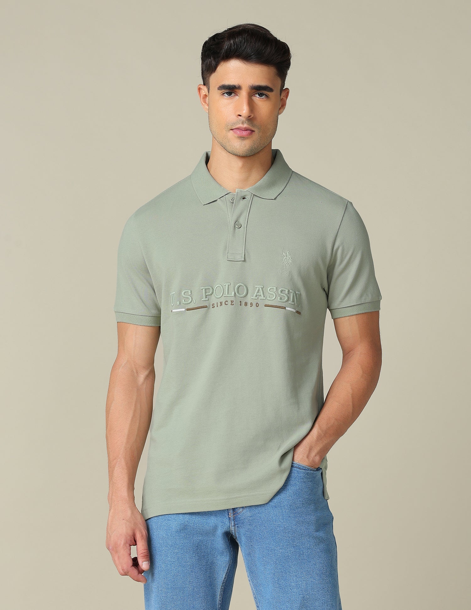 Brand Embroidered Regular Fit Polo Shirt