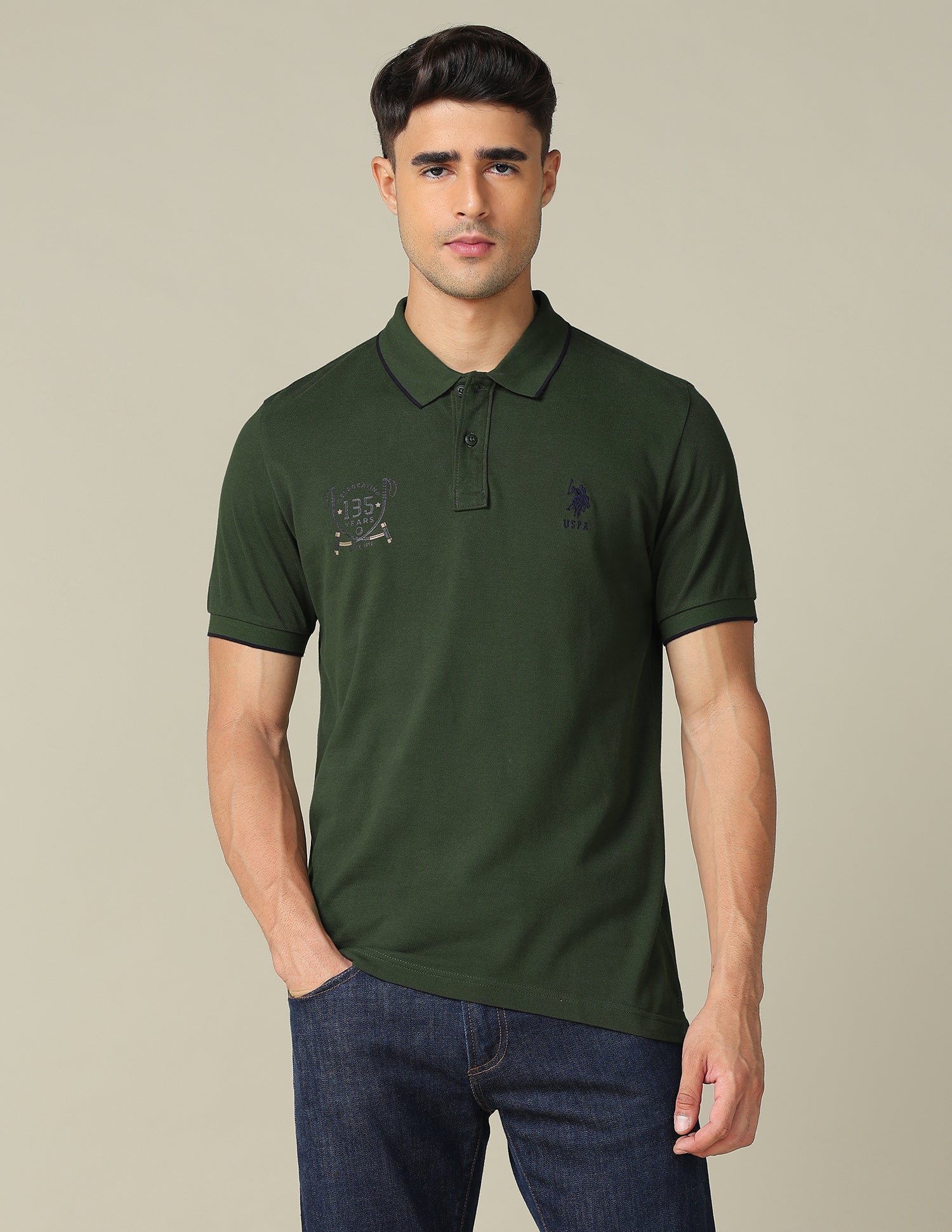 Graphic Printed Regular Fit Polo Shirt