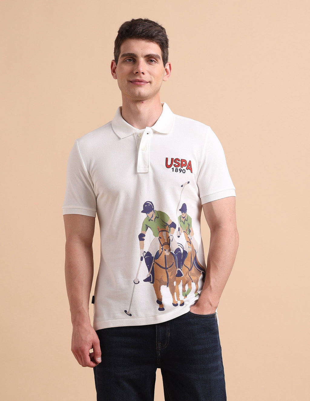 Brand Printed Pure Cotton Polo Shirt