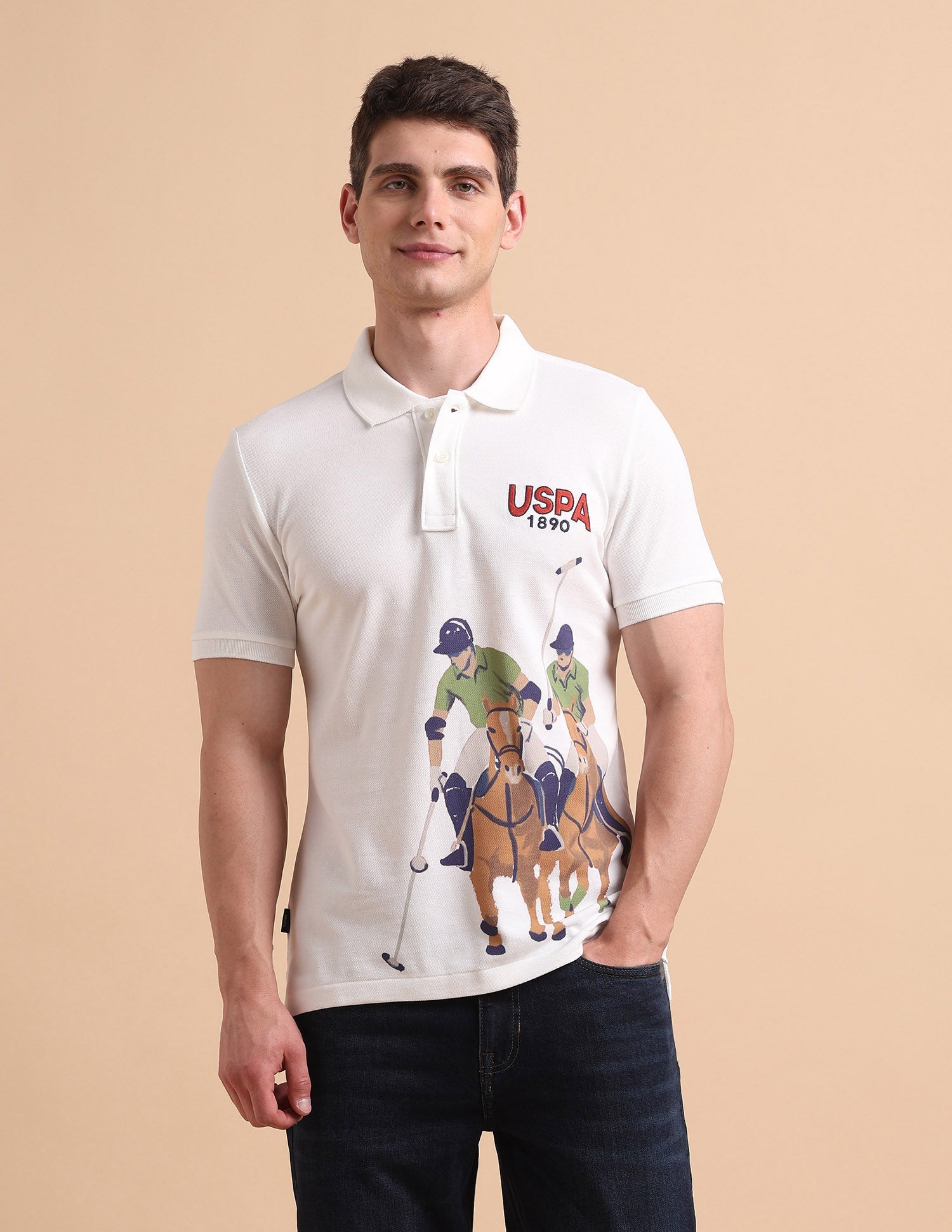 Brand Printed Pure Cotton Polo Shirt