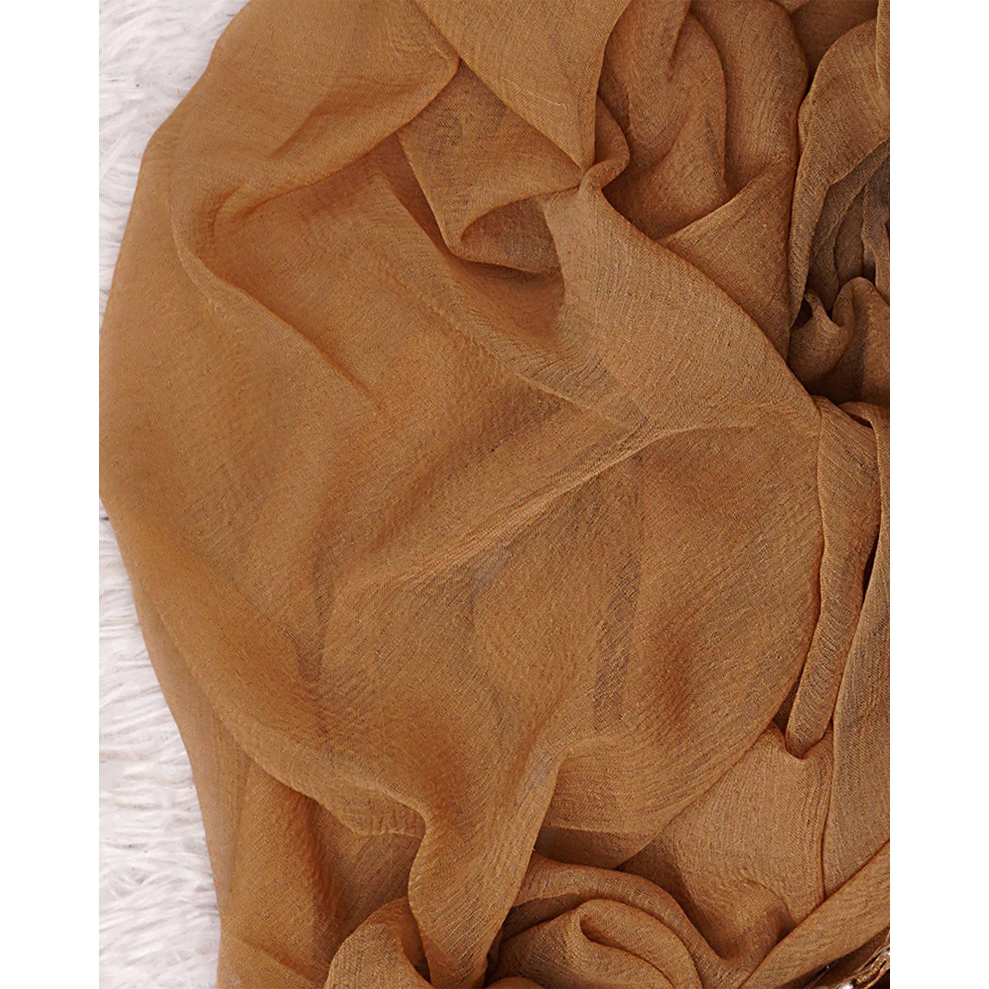 Chikoo Floral Printed Pure Cotton Dress Material