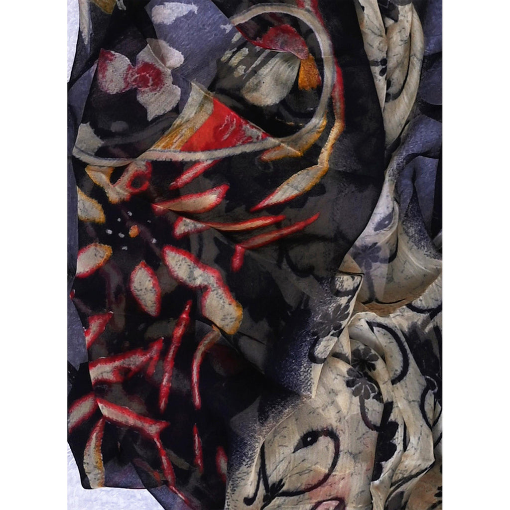 Black Floral Printed Pure Cotton Dress Material