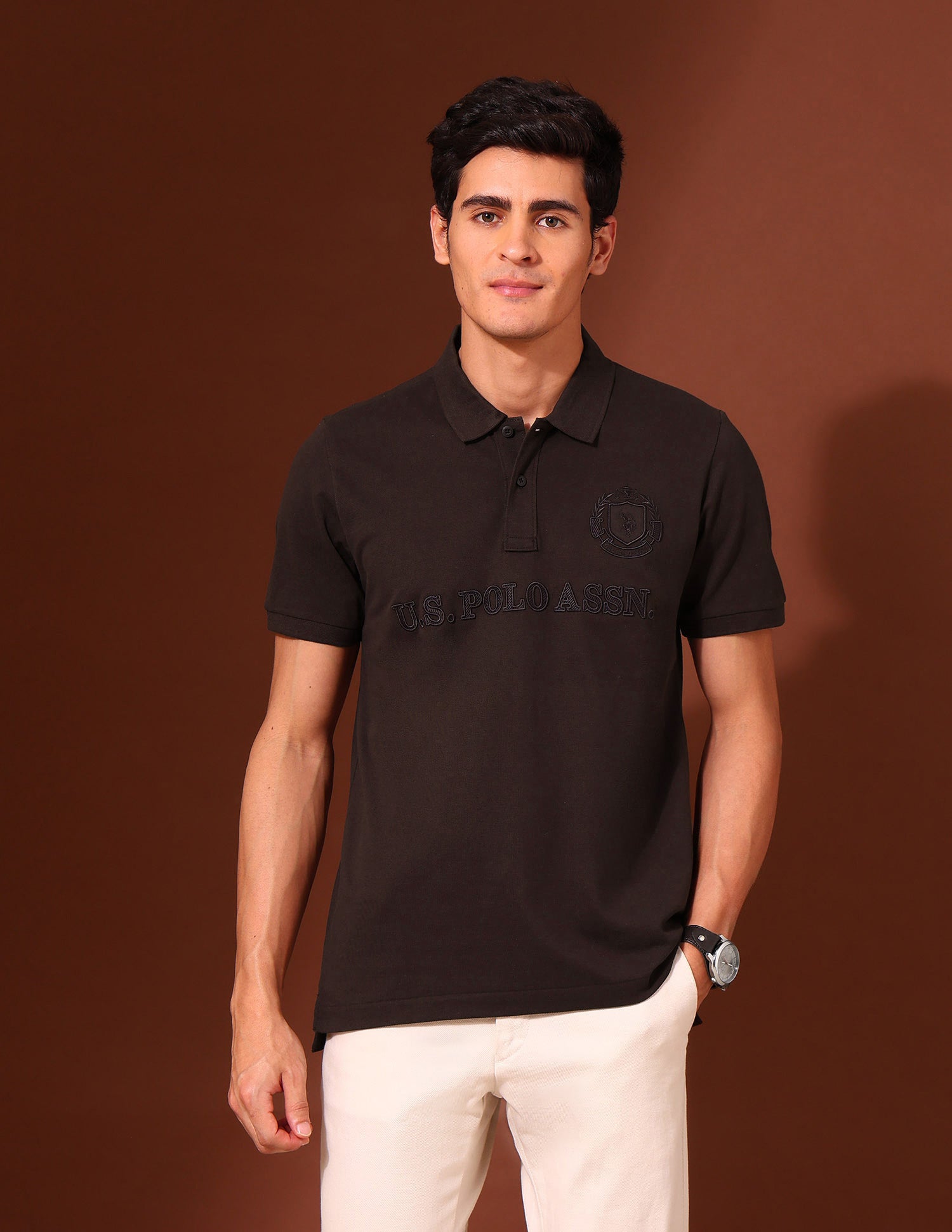 Brand Embroidered Classic Polo Shirt