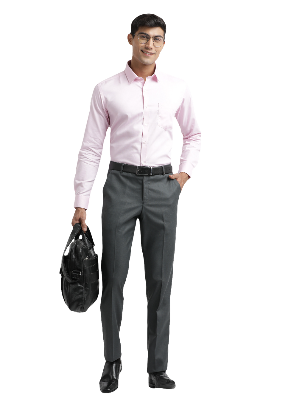 Baby Pink Micro Dobby Solid Shirt