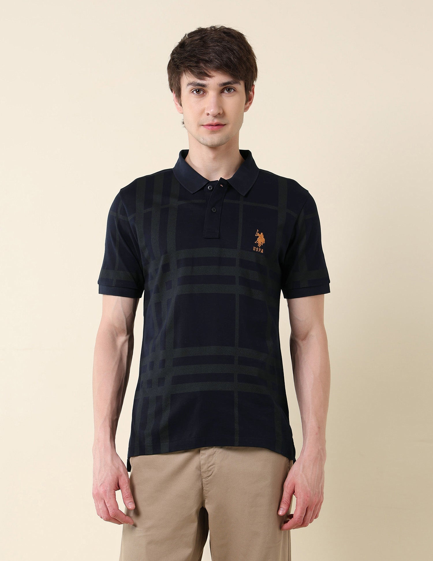 Checked Pure Cotton Varsity Polo Shirt