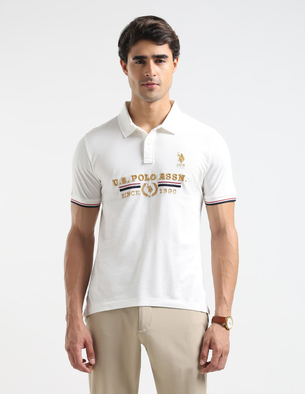 Brand Embroidered Regular Fit Polo Shirt