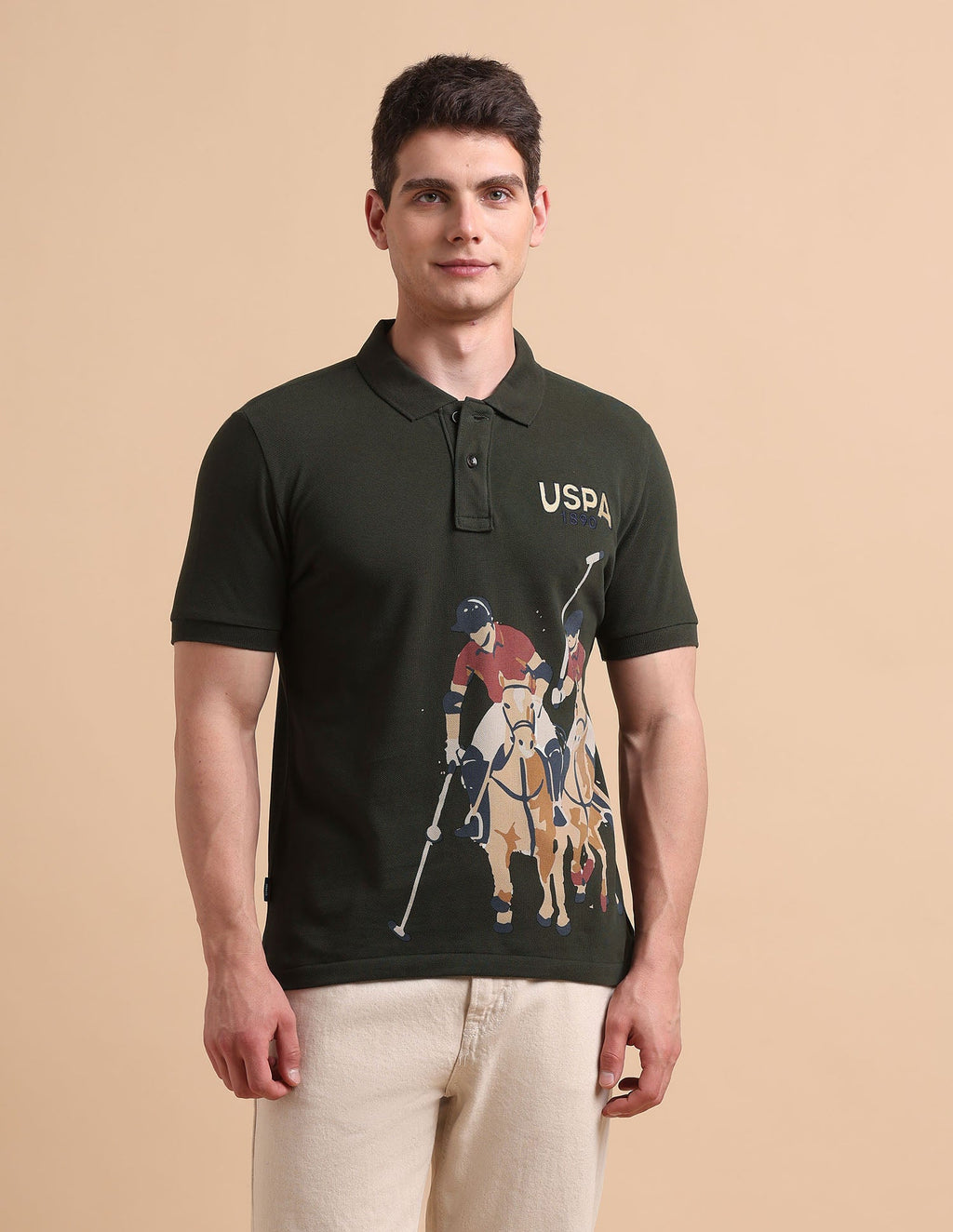 Brand Printed Pure Cotton Polo Shirt