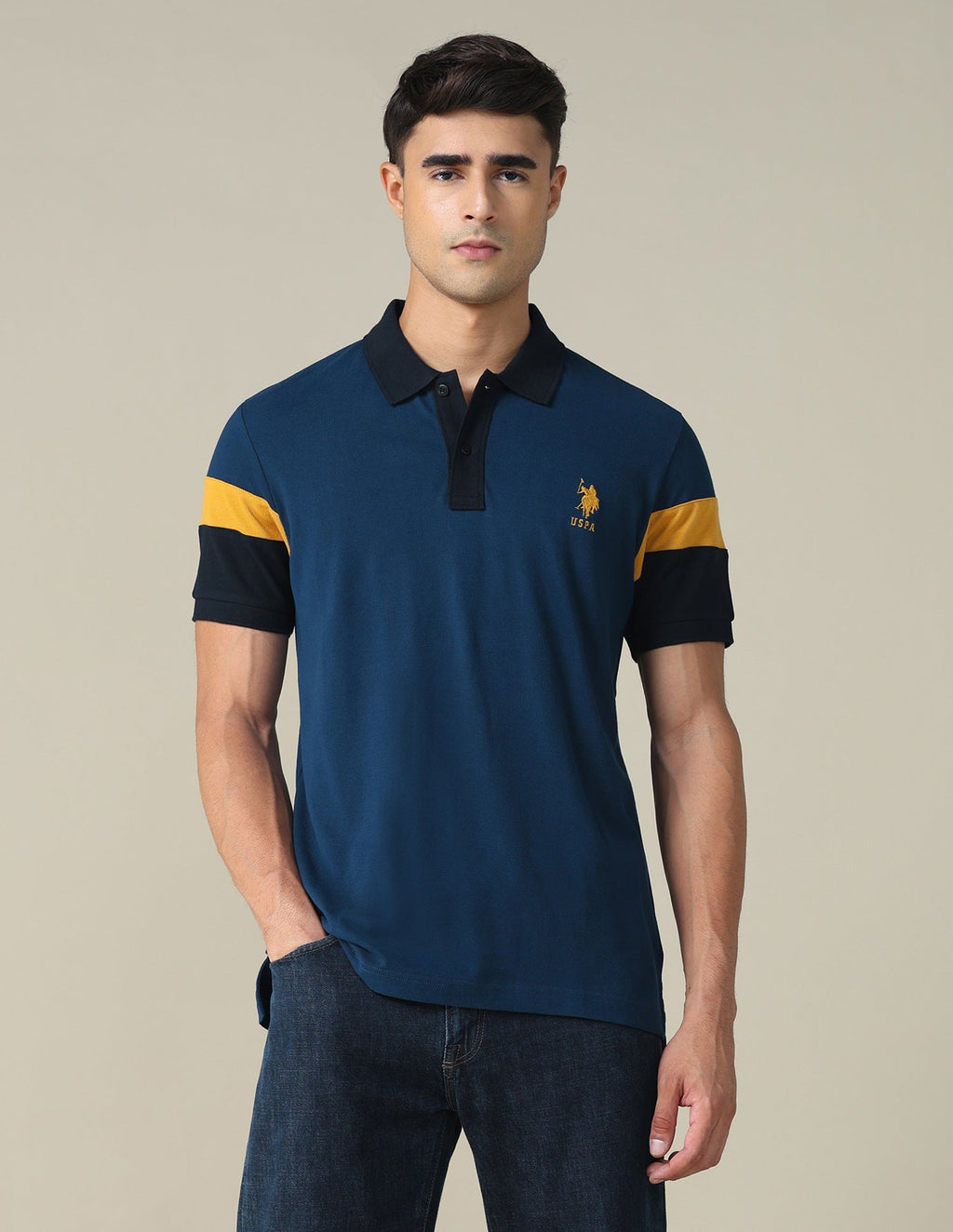 Colourblocked Regular Fit Polo Shirt
