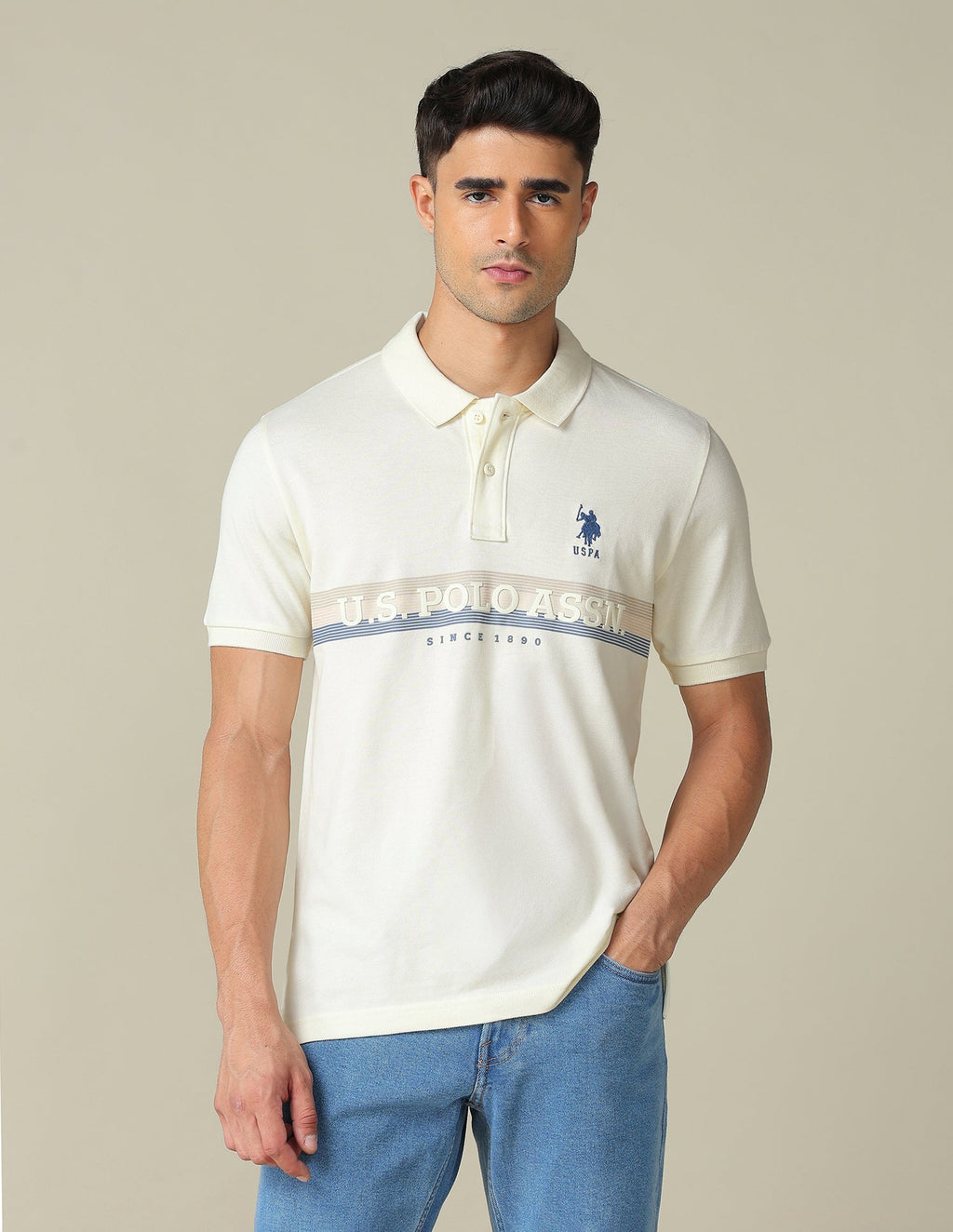 Brand Embossed Regular Fit Polo Shirt