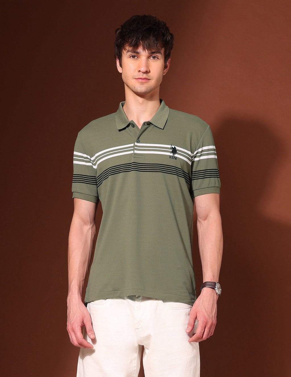 Horizontal Striped Working Holiday Polo Shirt
