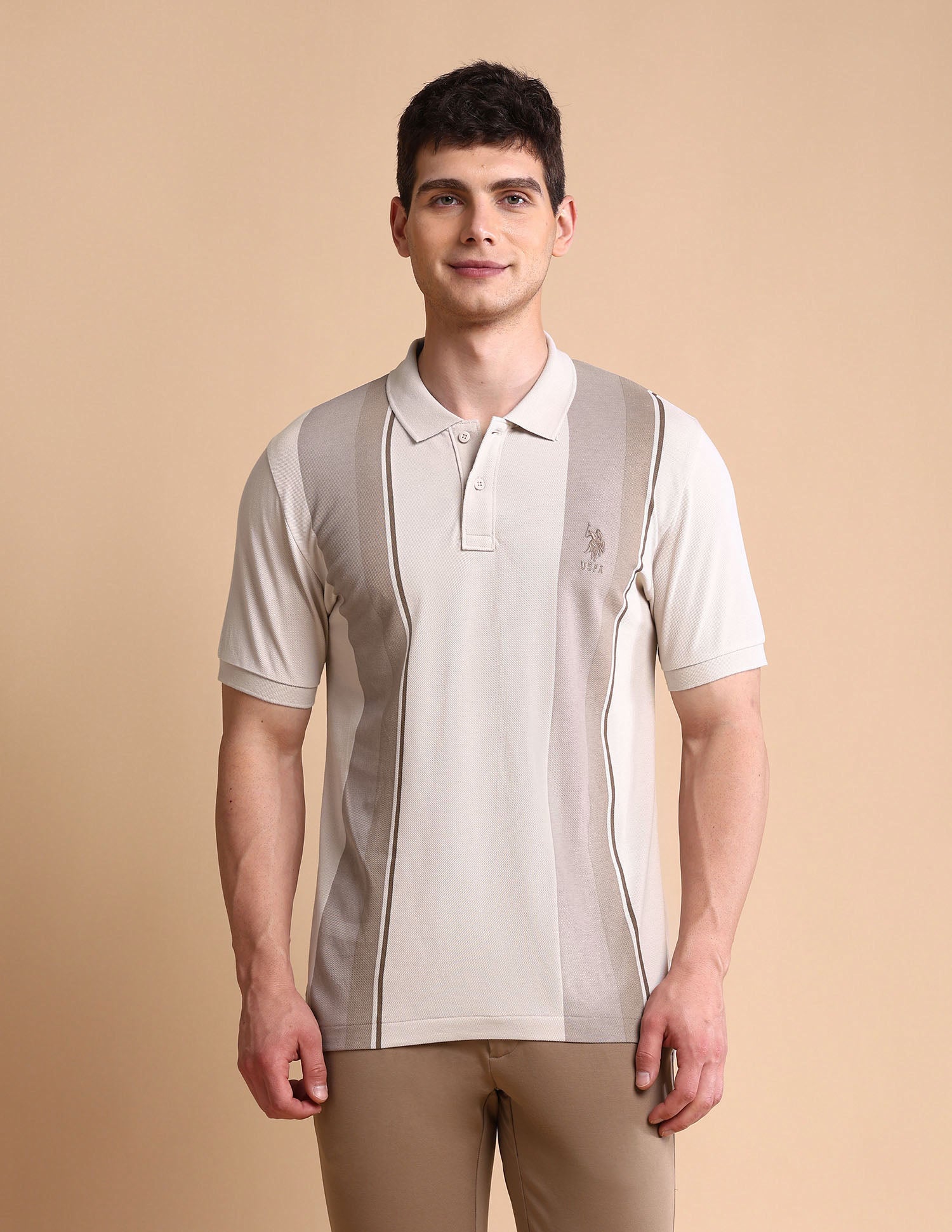 Colourblocked Slim Fit Polo Shirt