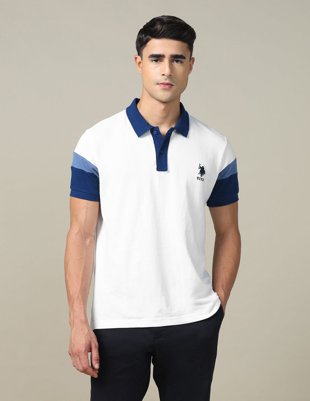 Colourblocked Regular Fit Polo Shirt