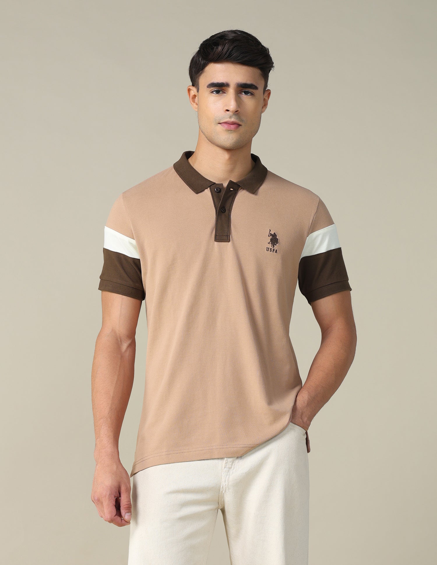 Colourblocked Regular Fit Polo Shirt