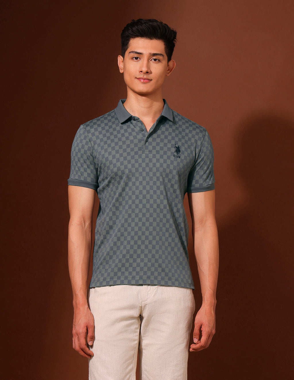 Checked Slim Fit Polo Shirt