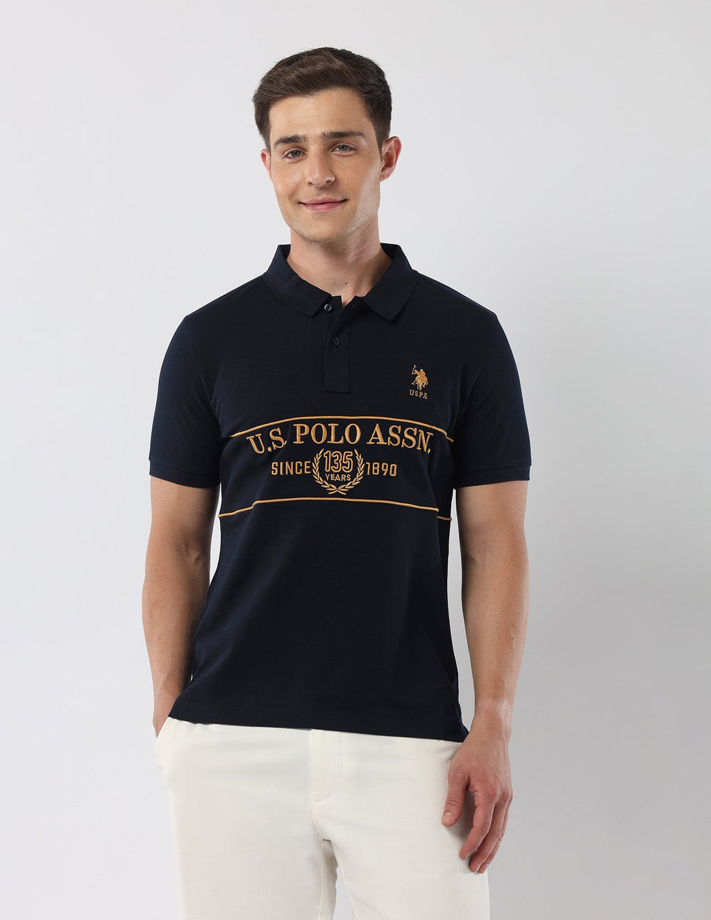 Brand Embroidered135 Anniversary Polo Shirt