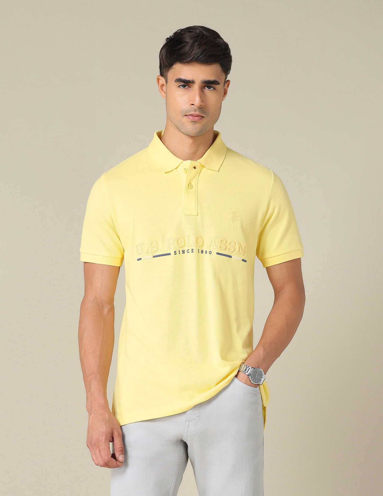 Brand Embroidered Regular Fit Polo Shirt